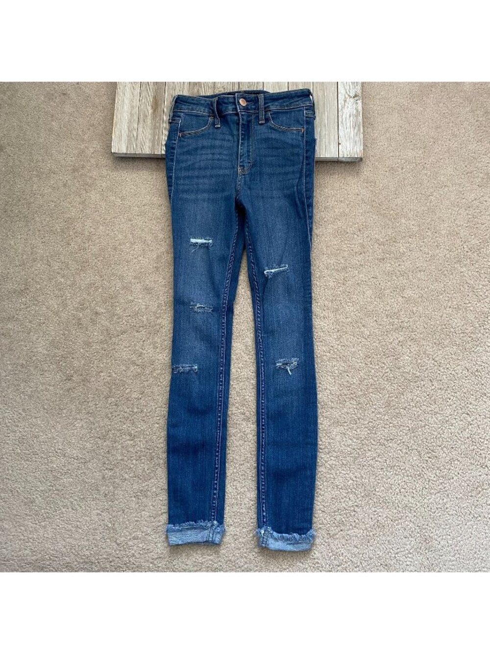 Hollister High-Rise Jean Legging Juniors 00S / 00 Short Cuffed Advanced Stretch